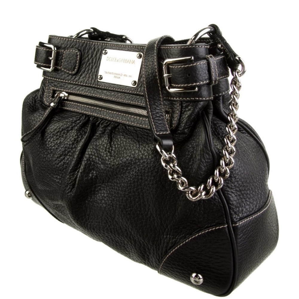 Dolce & Gabbana Black Textured Shoulder Bag - Picture 4 of 9